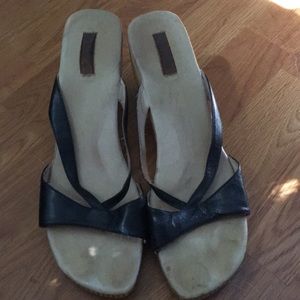 Black and Tan Sandals Vis A Vie